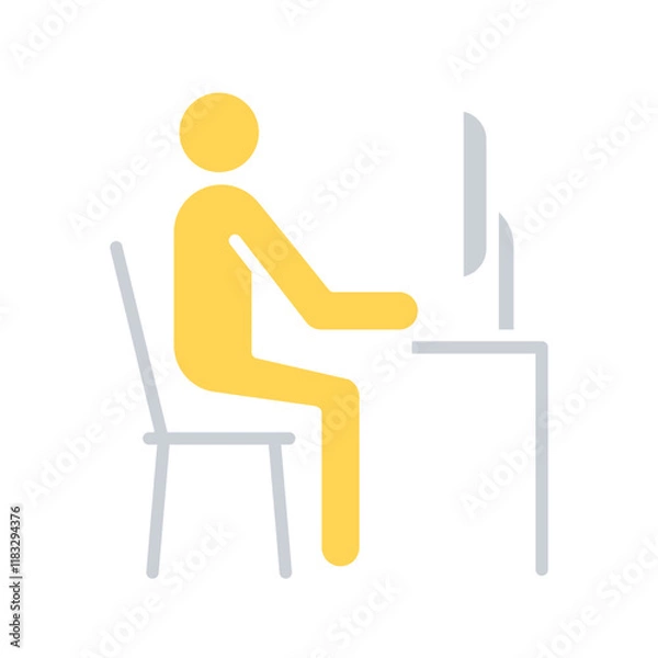 Obraz Using computer icon in flat color style