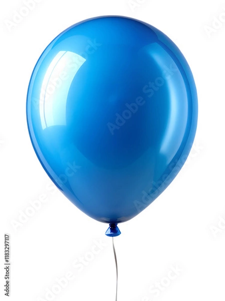 Obraz Blue balloon isolated on transparent background.