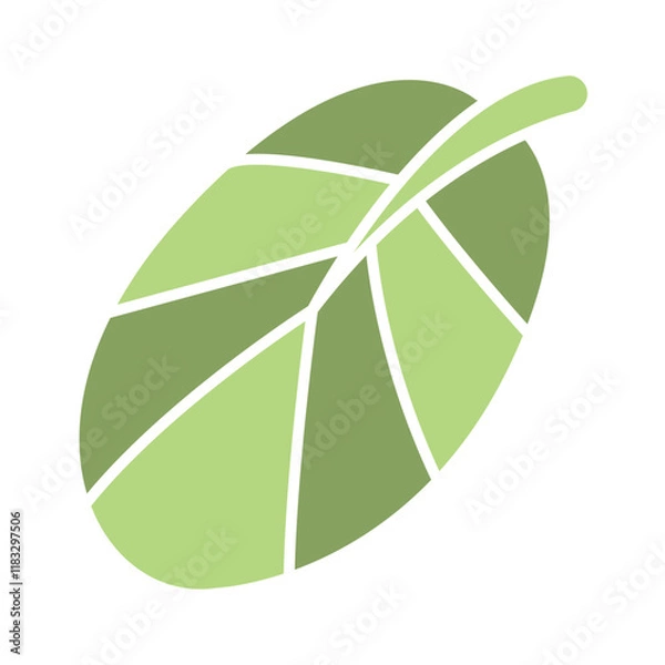 Obraz leaf icon in flat color style