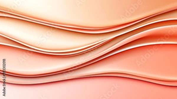 Fototapeta Abstract peach colored wavy layered design