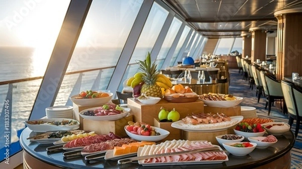 Obraz Image of fresh seafood buffet on cruise ship