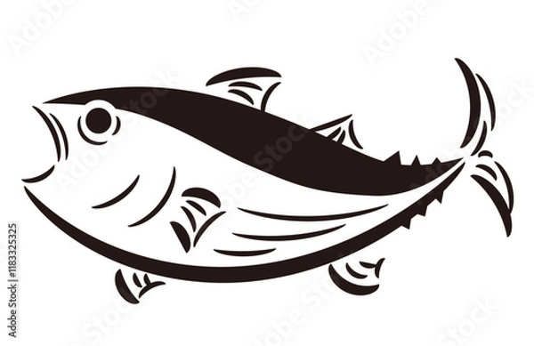 Obraz シンプルなカツオの手書き風イラスト