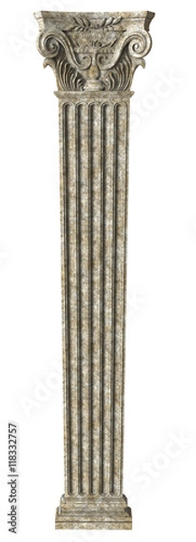 Fototapeta Classic stone column with patterns