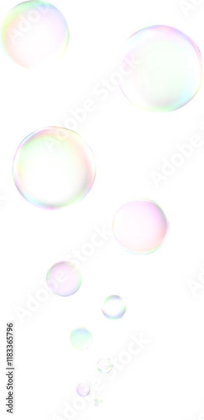 Fototapeta soap bubbles  isolated on transparent background