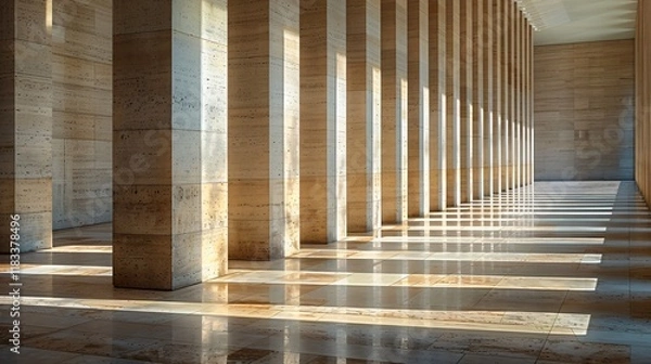 Obraz Light and Shadows on modern columns in diagonal
