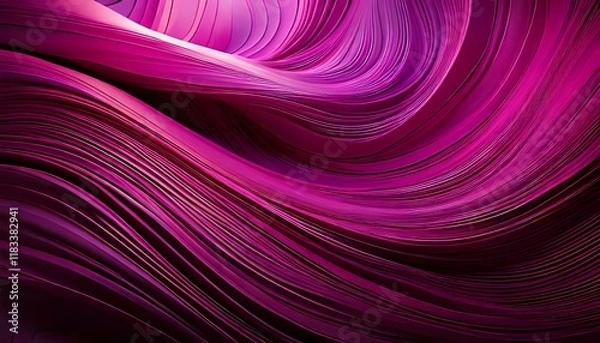 Fototapeta Abstract image of flowing, swirling lines in shades of pink and purple.