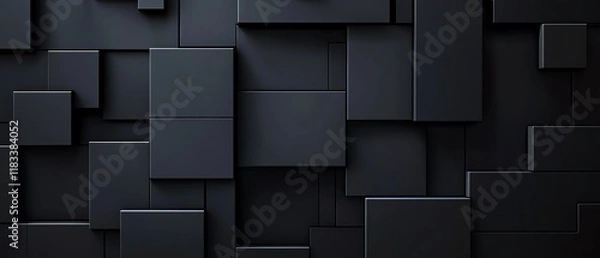 Fototapeta Abstract black square pattern background design.