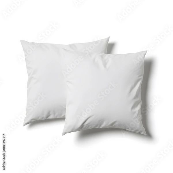 Fototapeta Soft white pillows with smooth textures, perfect for comfort and relaxation