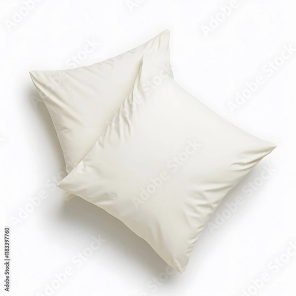 Fototapeta Soft white pillows with subtle satin finish, perfect for comfort