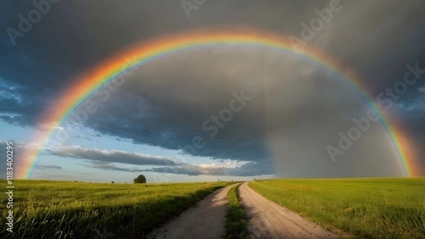 Fototapeta rainbow over the clouds