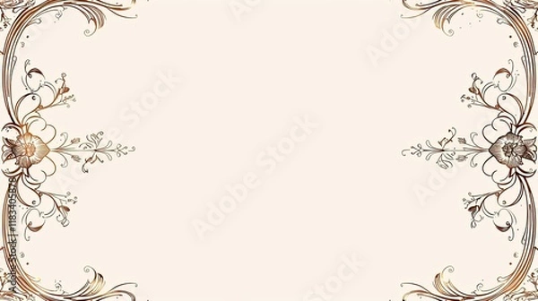 Fototapeta simple side brackets shapes, pure brown color, line