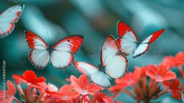 Fototapeta Butterfly Release Spot: A peaceful sanctuary where visitors can release butterflies, participating in a ceremony that celebrates renewal, freedom, and the beauty of nature.
