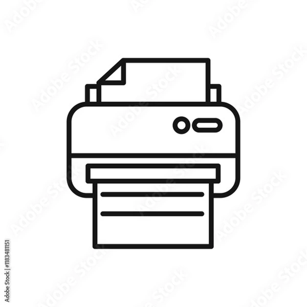 Fototapeta Print icon Isolated flat vector in outline