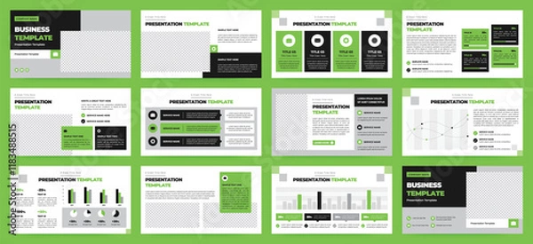 Fototapeta Modern presentation slide templates. Infographic elements template set for web, print, annual report brochure, business flyer leaflet marketing and advertising template. Vector Illustration.