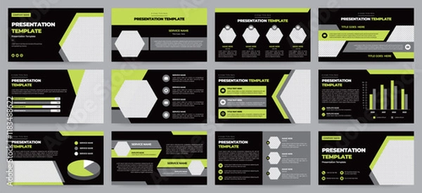 Fototapeta Modern presentation slide templates. Infographic elements template set for web, print, annual report brochure, business flyer leaflet marketing and advertising template. Vector Illustration.
