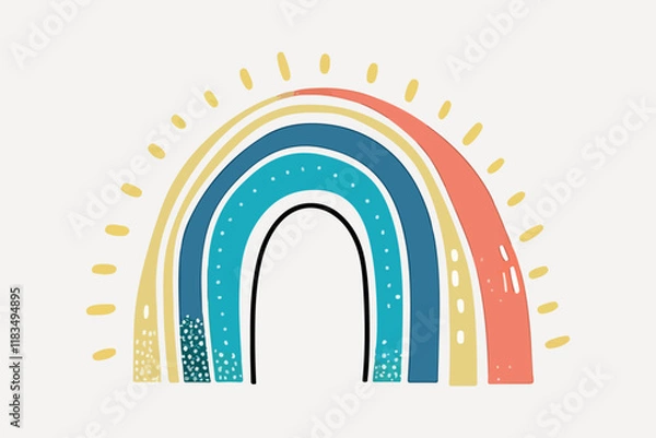 Obraz cute rainbow illustration vector