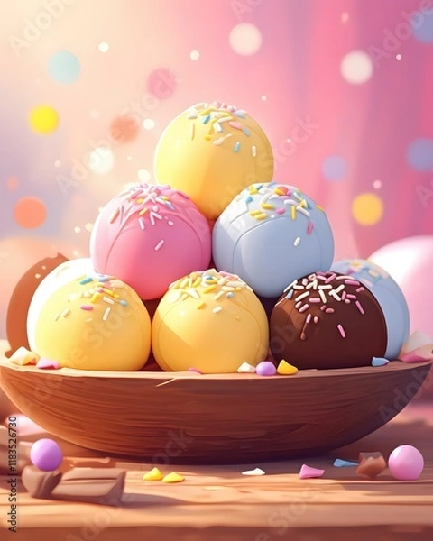 Obraz Colorful ice cream delight dessert table food festive atmosphere close-up sweet treats