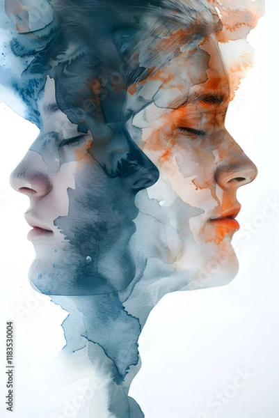 Obraz Calm duality artistic expression through abstract digital imagery
