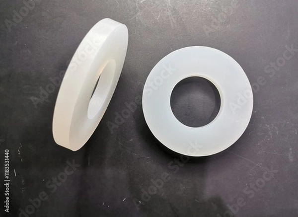 Fototapeta Silicone Gasket seals, block the gap between two surfaces to prevent leakage of liquids, gases, or air. Industries, Factory, spare part, Engineering