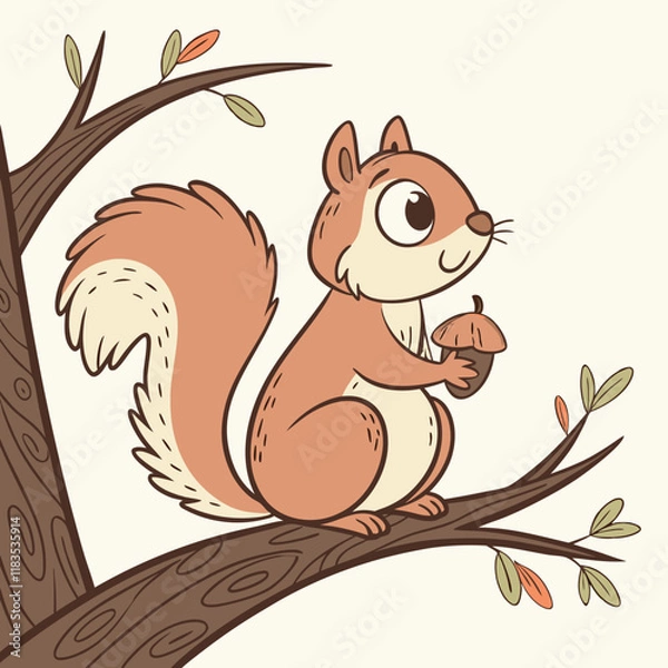 Obraz squirrel with acorn