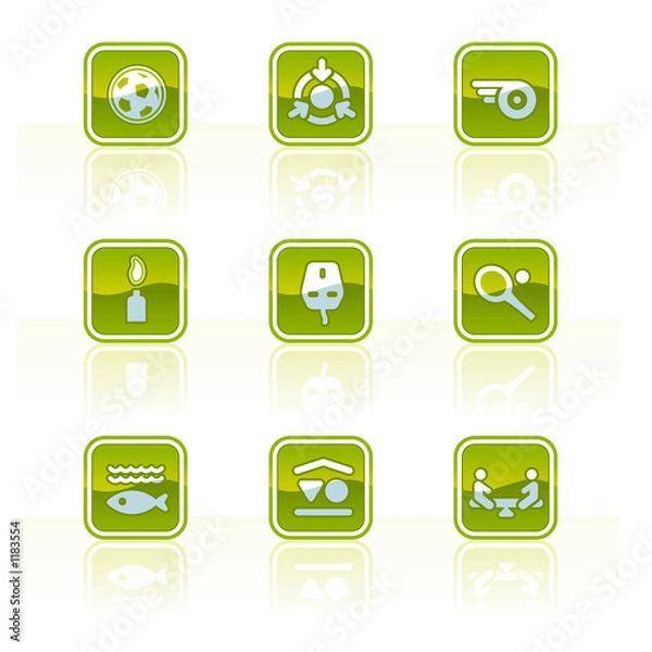 Obraz design elements p.42e "glossy camping icons"