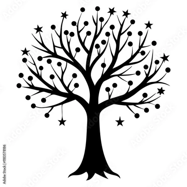 Fototapeta twinkling tree, tree silhouette vector