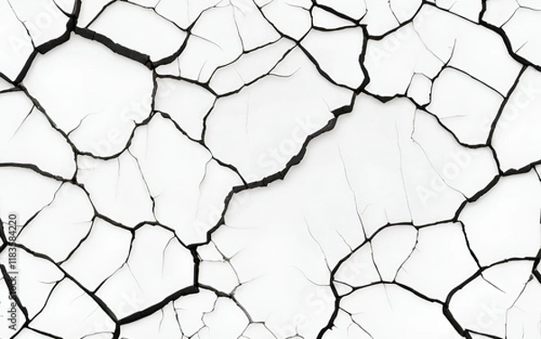 Obraz Large cracks on transparent background. Cracks texture for design.