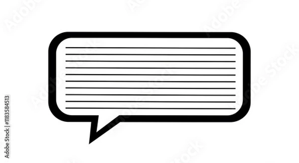 Fototapeta Black Speech Bubble Blank Text Box Dialogue Communication Message Icon