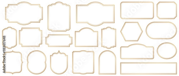 Obraz シンプルなゴールドフレームセット