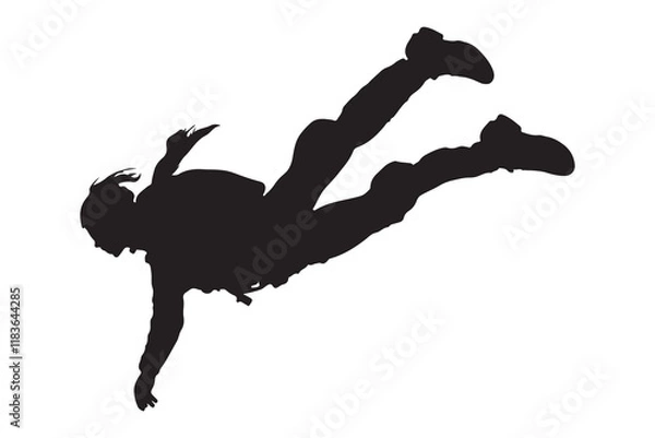 Obraz Sky diving silhouette vector illustration