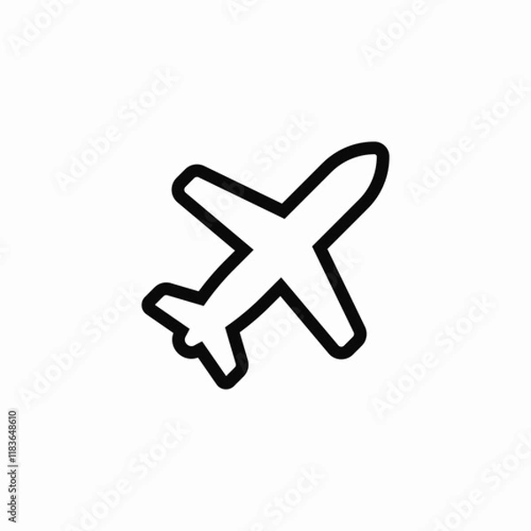 Fototapeta airplane flight transport icon vector sign
