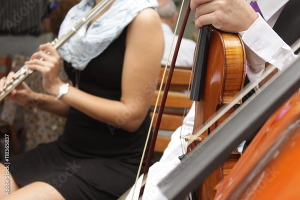 Obraz a trio ensemble at a function