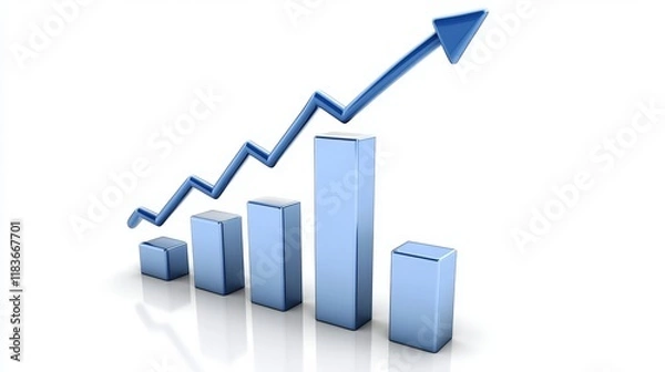 Fototapeta a vibrant financial business concept featuring colorful bar graphs and intricate data charts on a sleek office desk