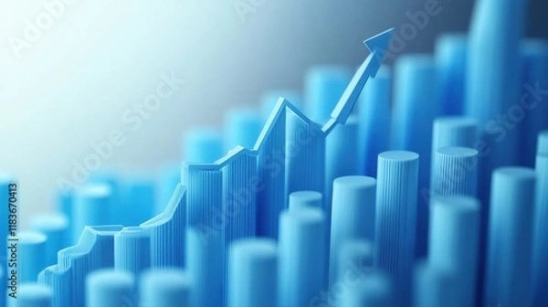 Fototapeta a vibrant financial business concept featuring colorful bar graphs and intricate data charts on a sleek office desk