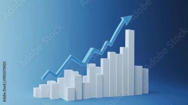 Fototapeta a vibrant financial business concept featuring colorful bar graphs and intricate data charts on a sleek office desk