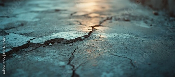 Fototapeta Cracked Pavement: A Textured Close-Up