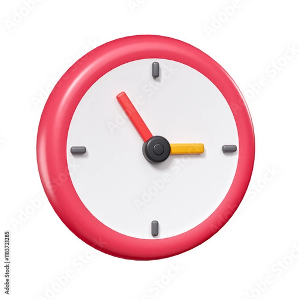Obraz clock time icon. minimal cartoon style 3d rendering
