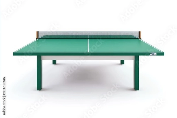 Obraz Isolated green ping pong table on white background