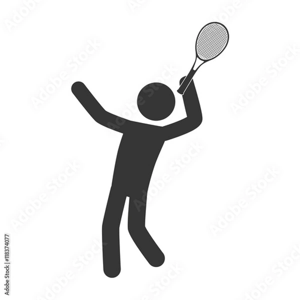 Obraz man playing tennis racket icon vector