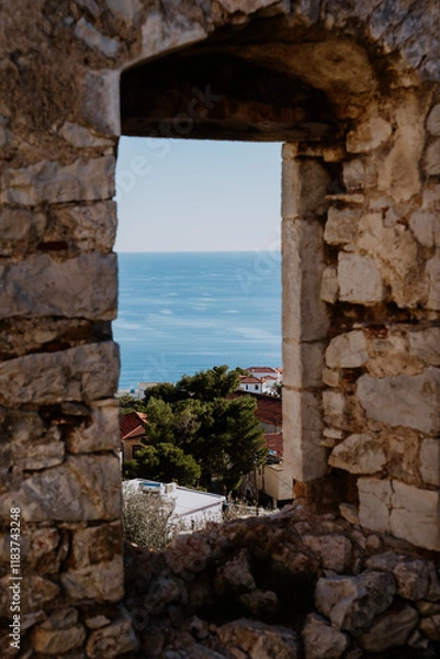 Fototapeta view from the window of a castle