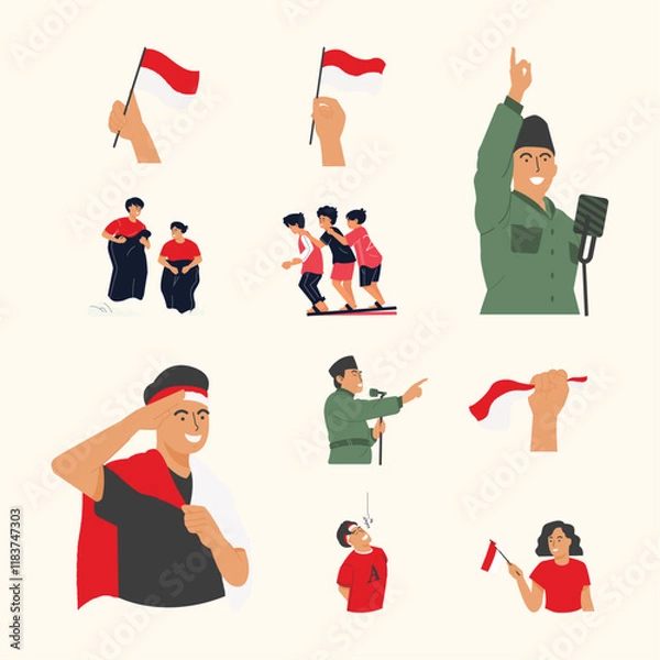 Obraz Indonesian Independence Day Illustration Pack
