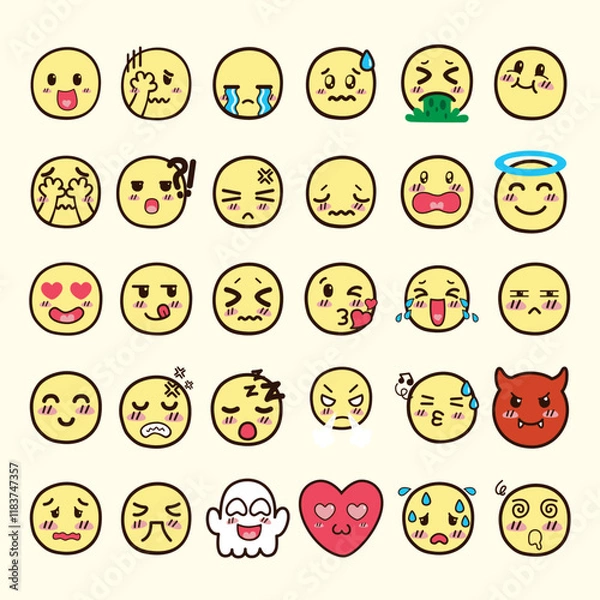 Obraz Doodle Emoji Pack