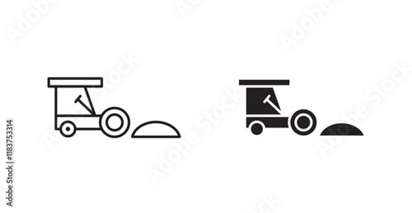 Fototapeta Road construction signs set vector graphics designs