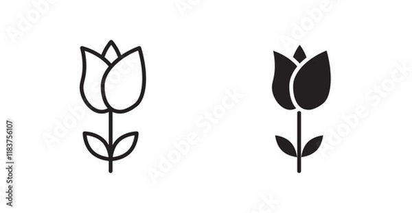 Fototapeta Tulip icon set vector graphics designs