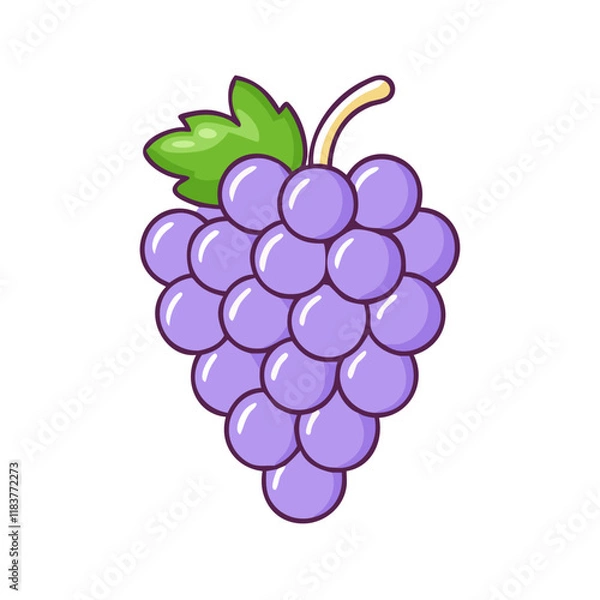 Fototapeta grape vector icon, fruit vector illustration - simple illustration of grape perfect for logos, and fruit-themed designs.