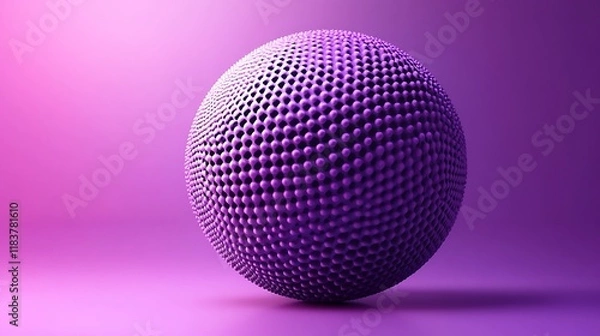 Fototapeta Dynamic purple sphere abstract art digital design studio close-up creativity