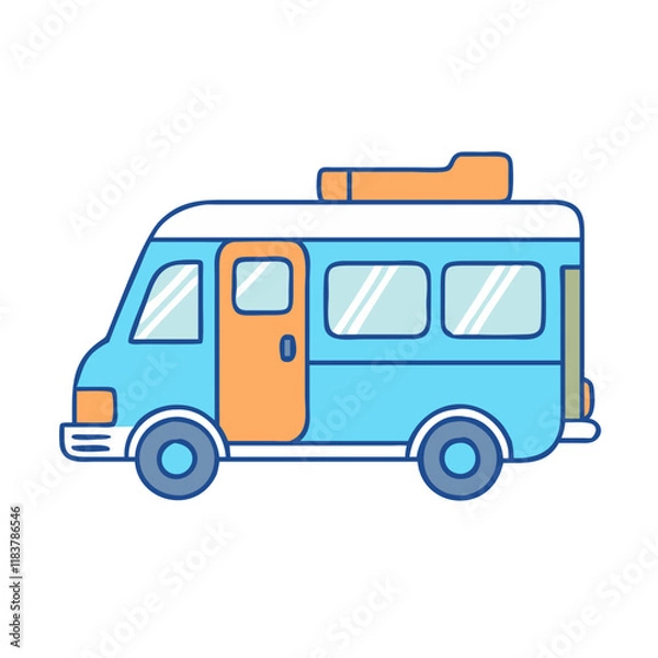 Fototapeta camper van vector icon, vehicles vector illustration - simple illustration of camper van perfect for logos, and vehicles-themed designs.