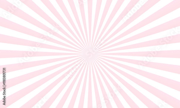 Fototapeta White and pink sunburst pattern background. Retro ray pattern background. 