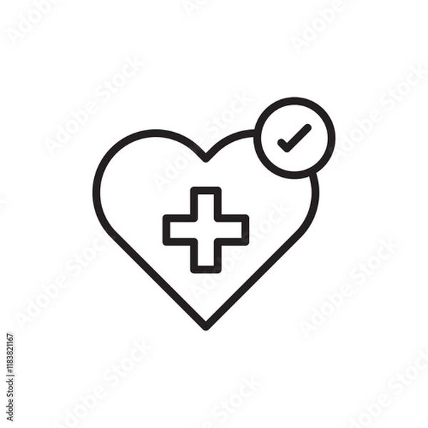 Fototapeta Good health icon Flat vector set outline
