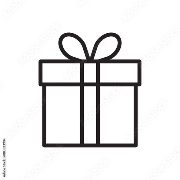 Fototapeta Present box icon Flat vector set outline